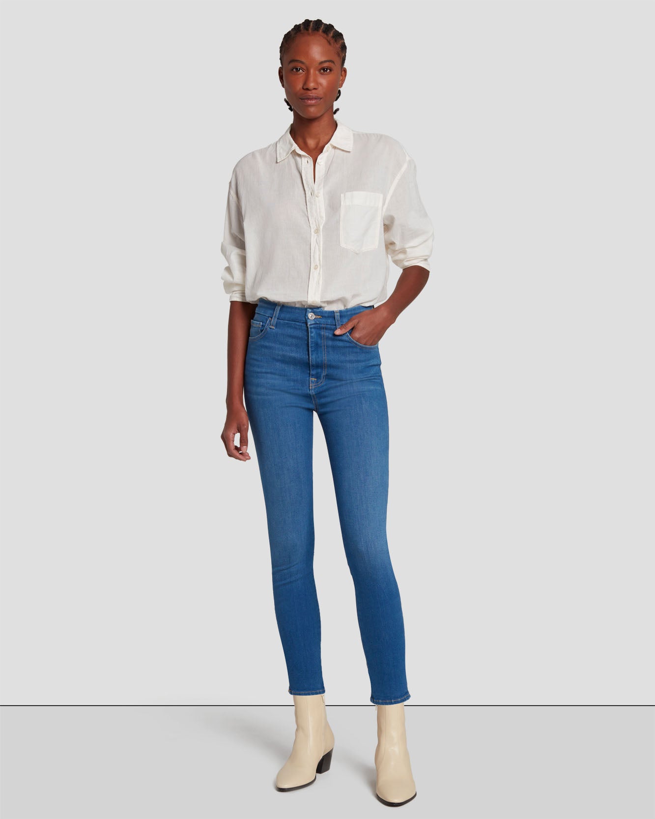 No Filter Ultra High Rise Ankle Skinny in Mazete