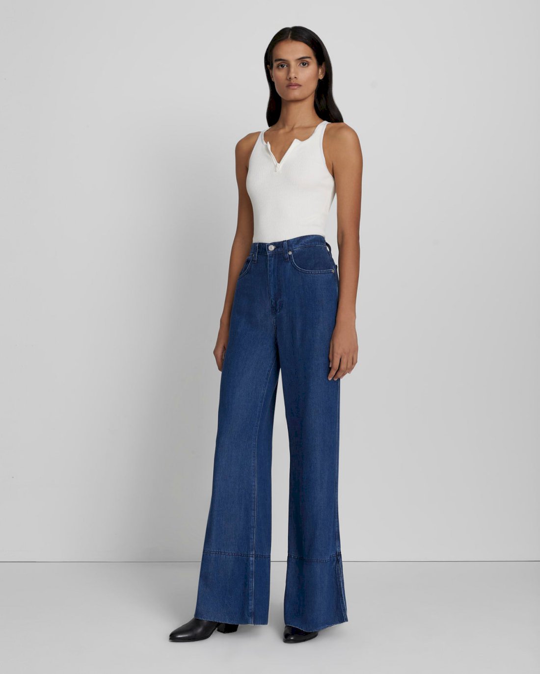 Denim Lustre Trouser in Dark Indigo