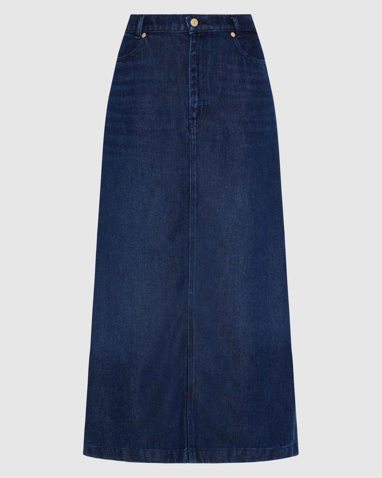 Denim Lustre Midi Skirt in Stormy