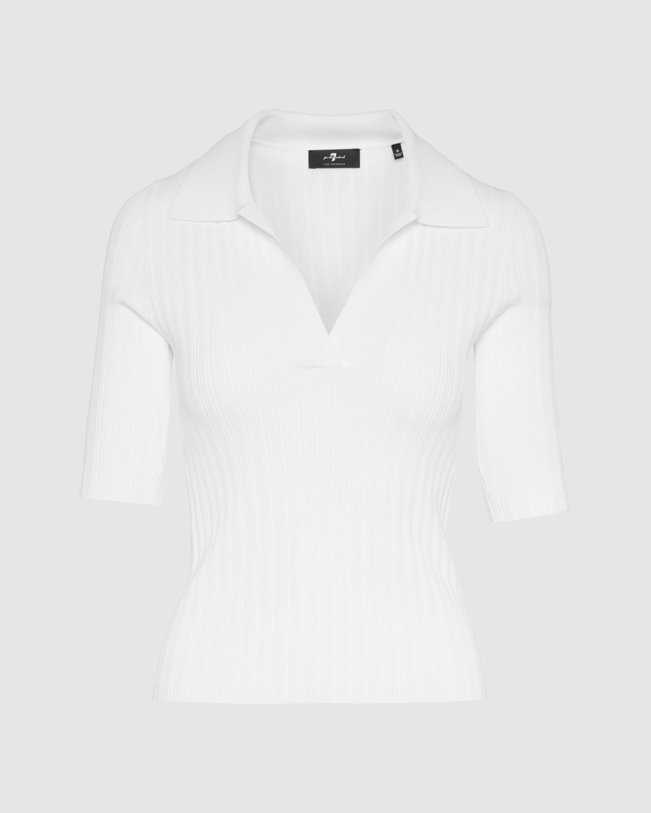 Ribbed Henley Sweater in Off White