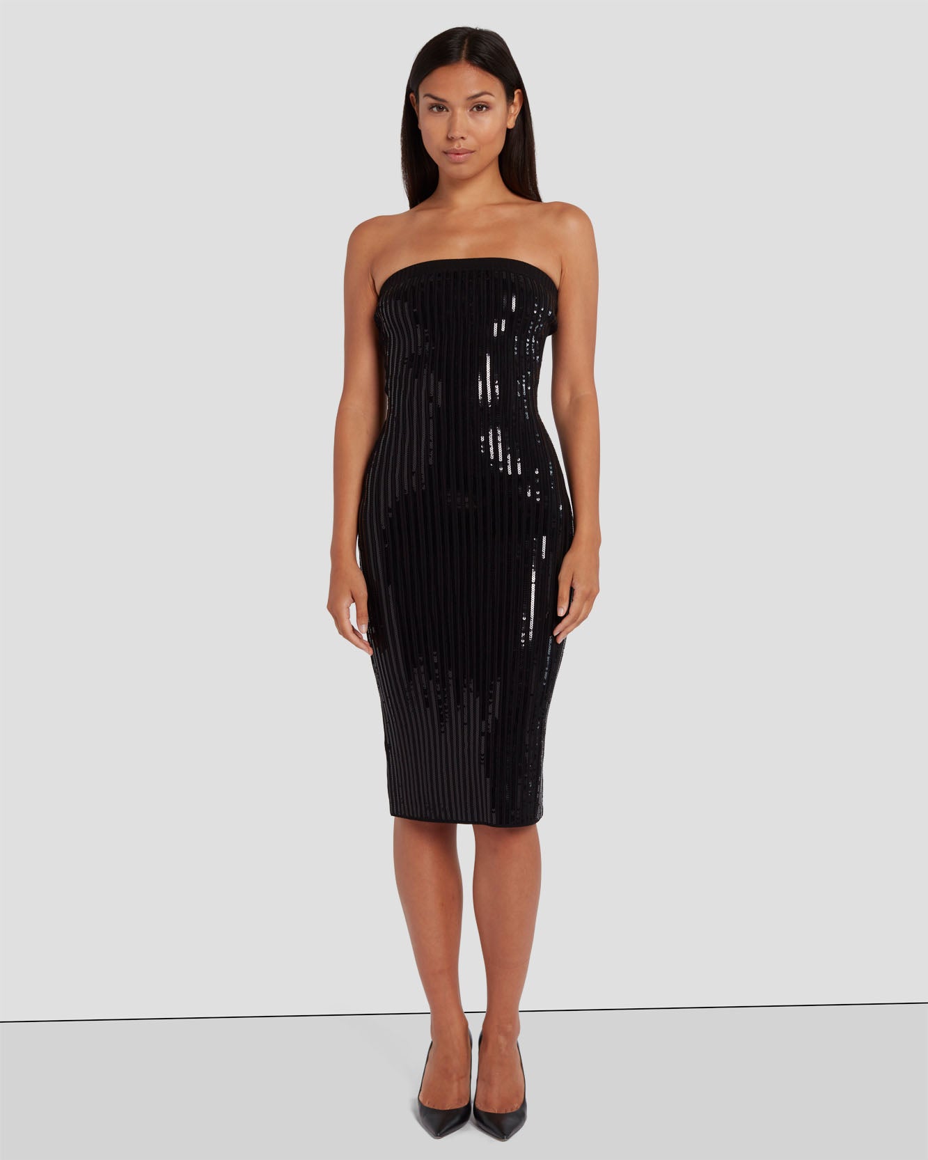 Sequin Bodycon Dress in Black