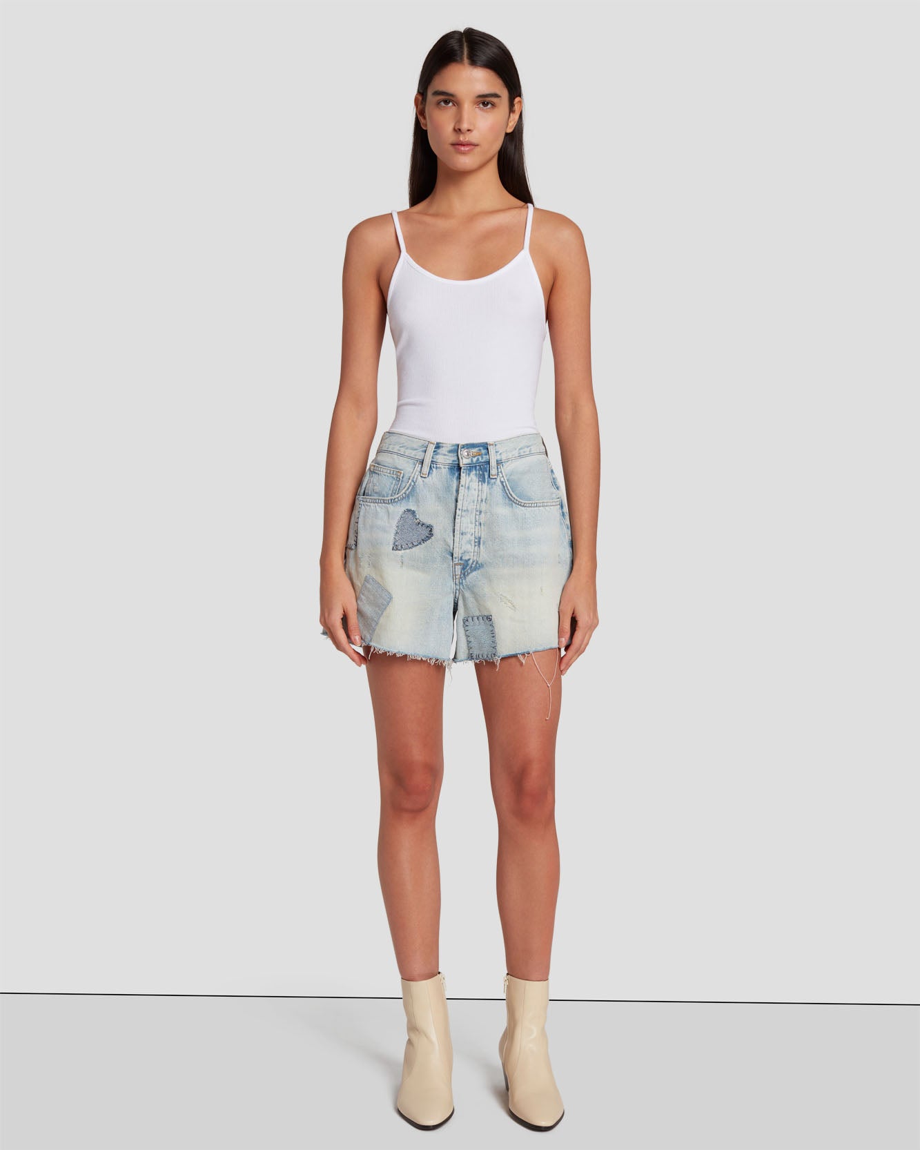Easy Ruby Short in Iris Patchwork