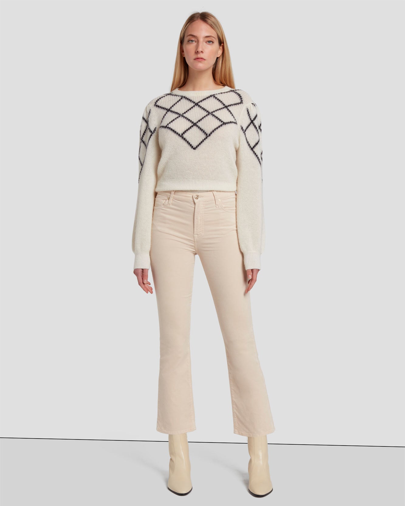 Velvet High Waist Slim Kick in Tapioca