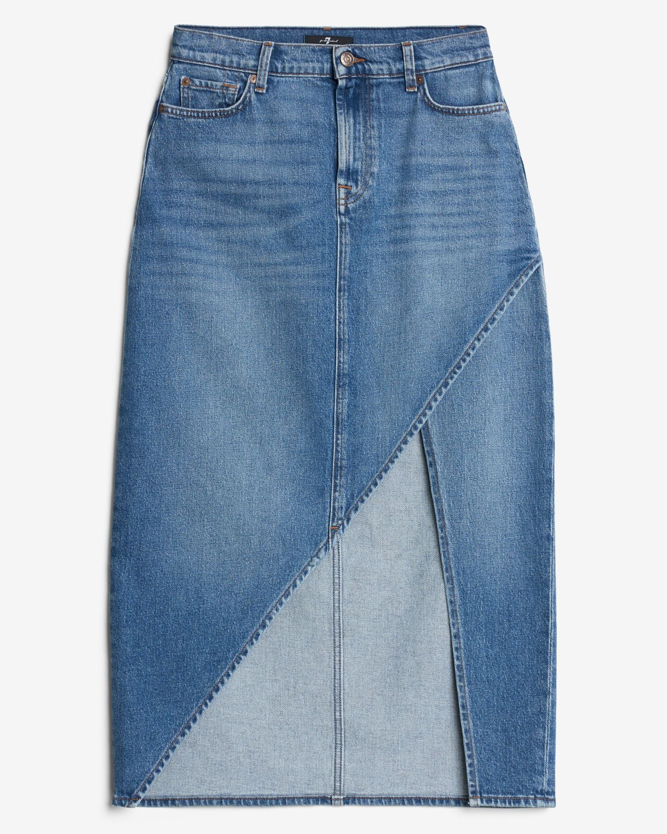 Libby Denim Slit Skirt in Weekend