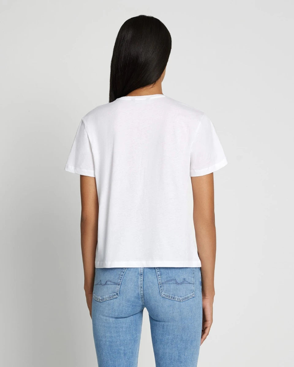 Scoop Neck Tee in White