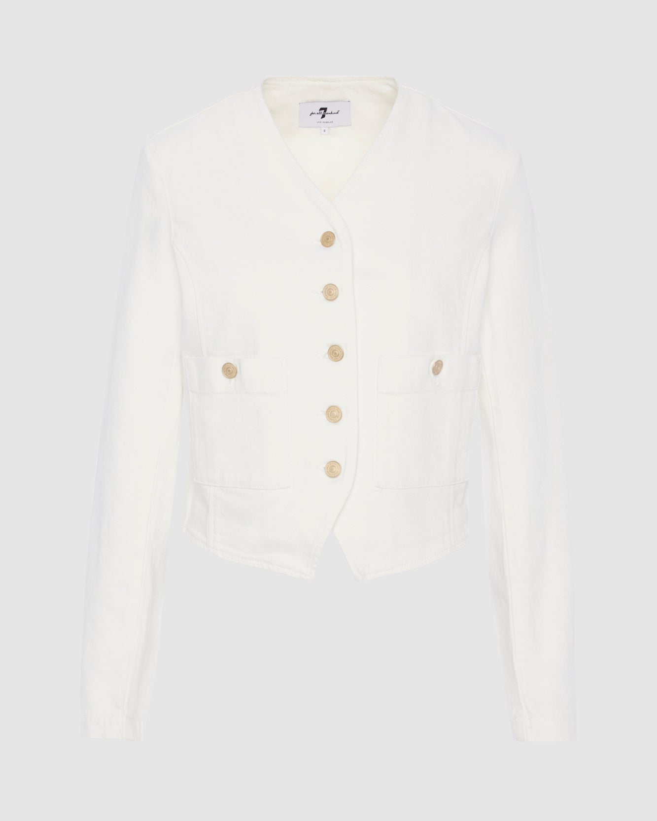 MANKIND Collarless Jacket in Vintage White