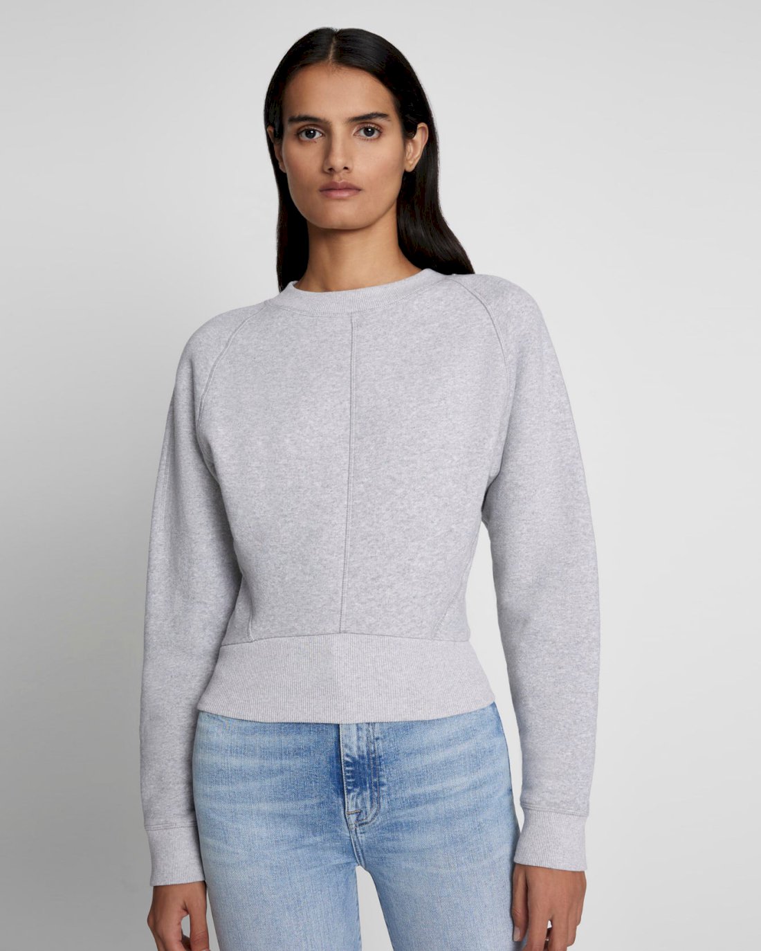 Balloon Sleeve Sweatshirt in Heather Grey