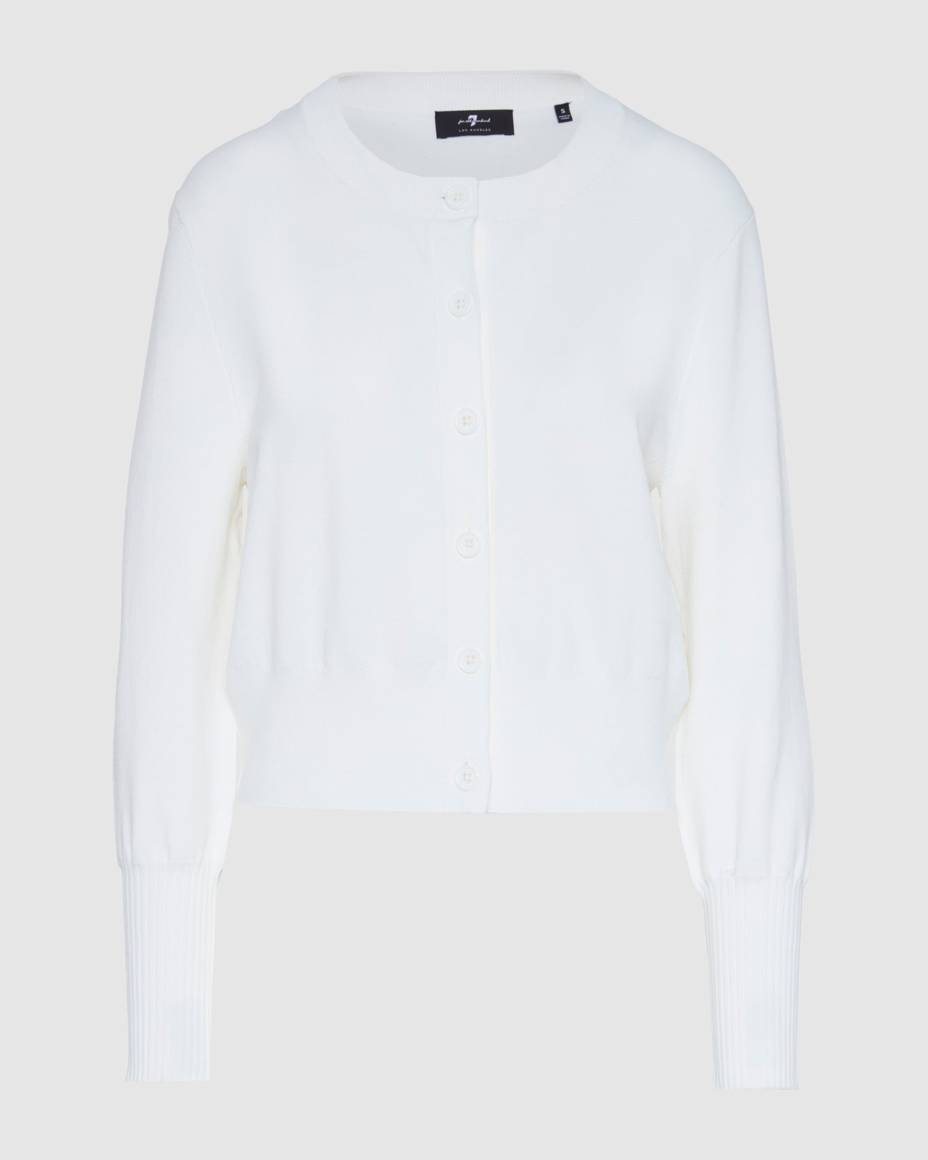 Ribbed Cardigan in Off White