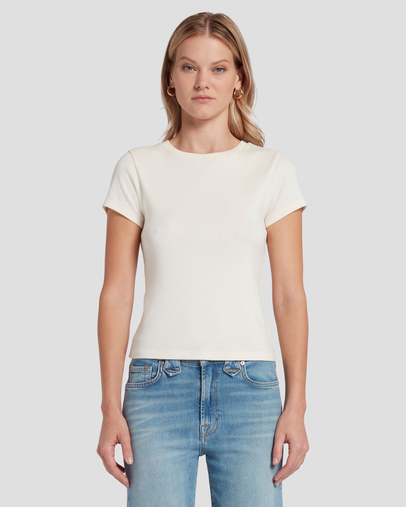 90s Baby Tee in White