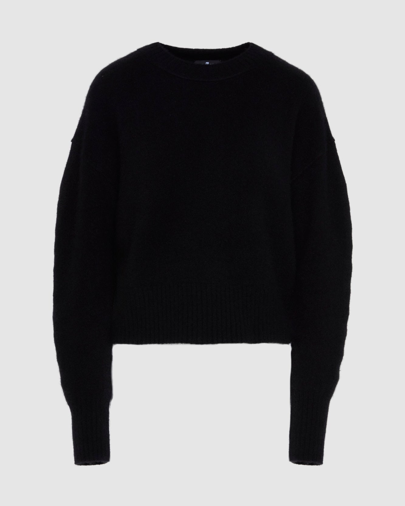 Cashmere Blend Crewneck Sweater in Black