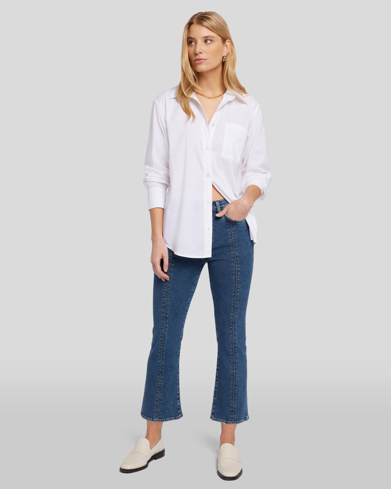 Luxe Vintage Seamed High Waist Slim Kick in Daisy