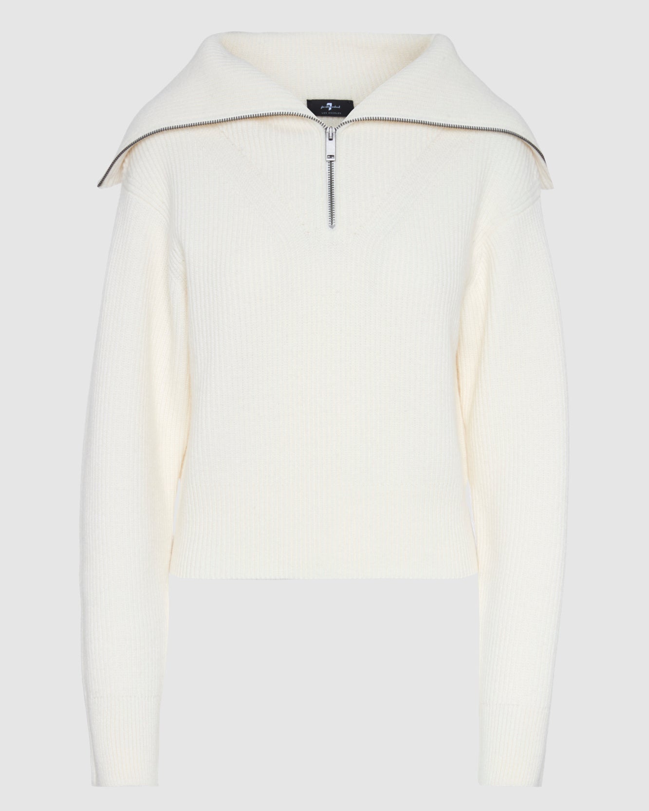 Merino Half Zip Sweater in Off White
