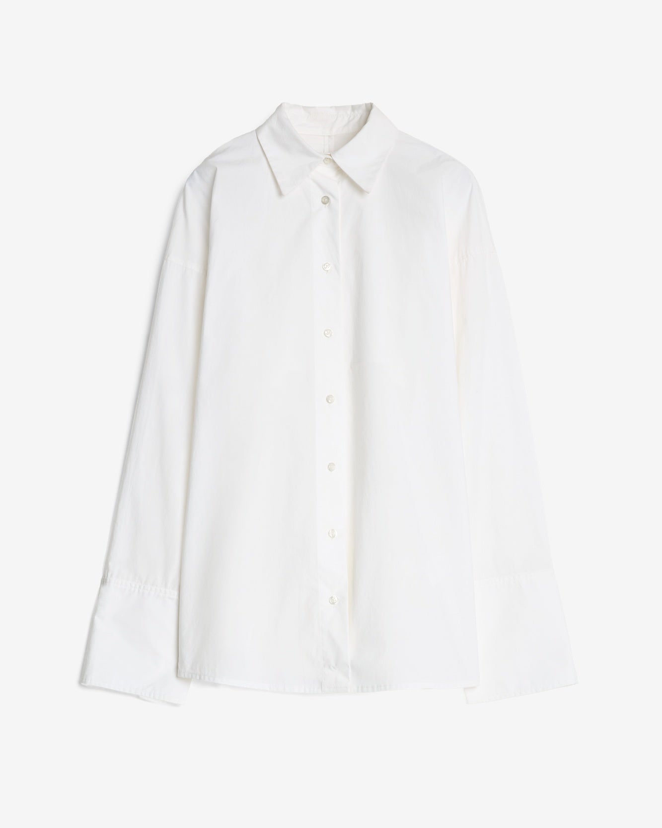 Open Back Poplin Shirt in White