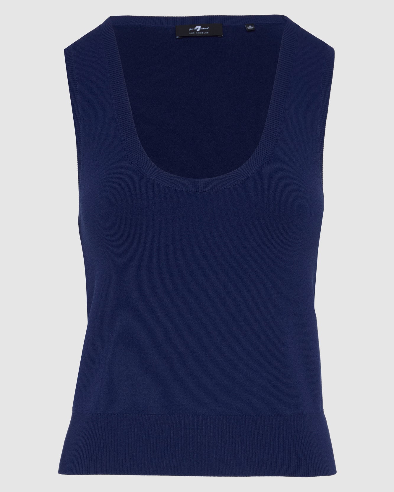Ribbed Scoop Neck Top In Inkwell