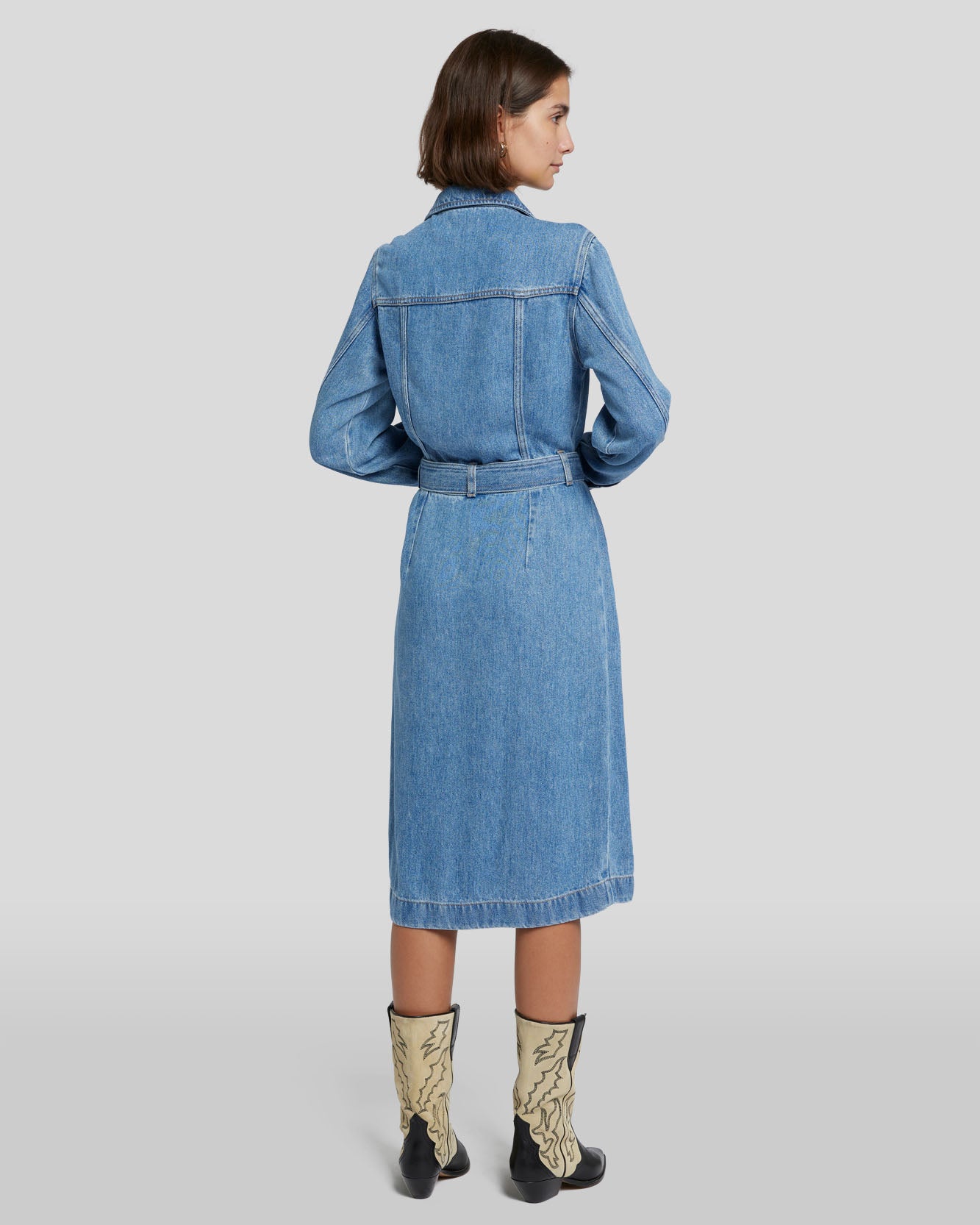 Denim Lustre Dress in Valentine