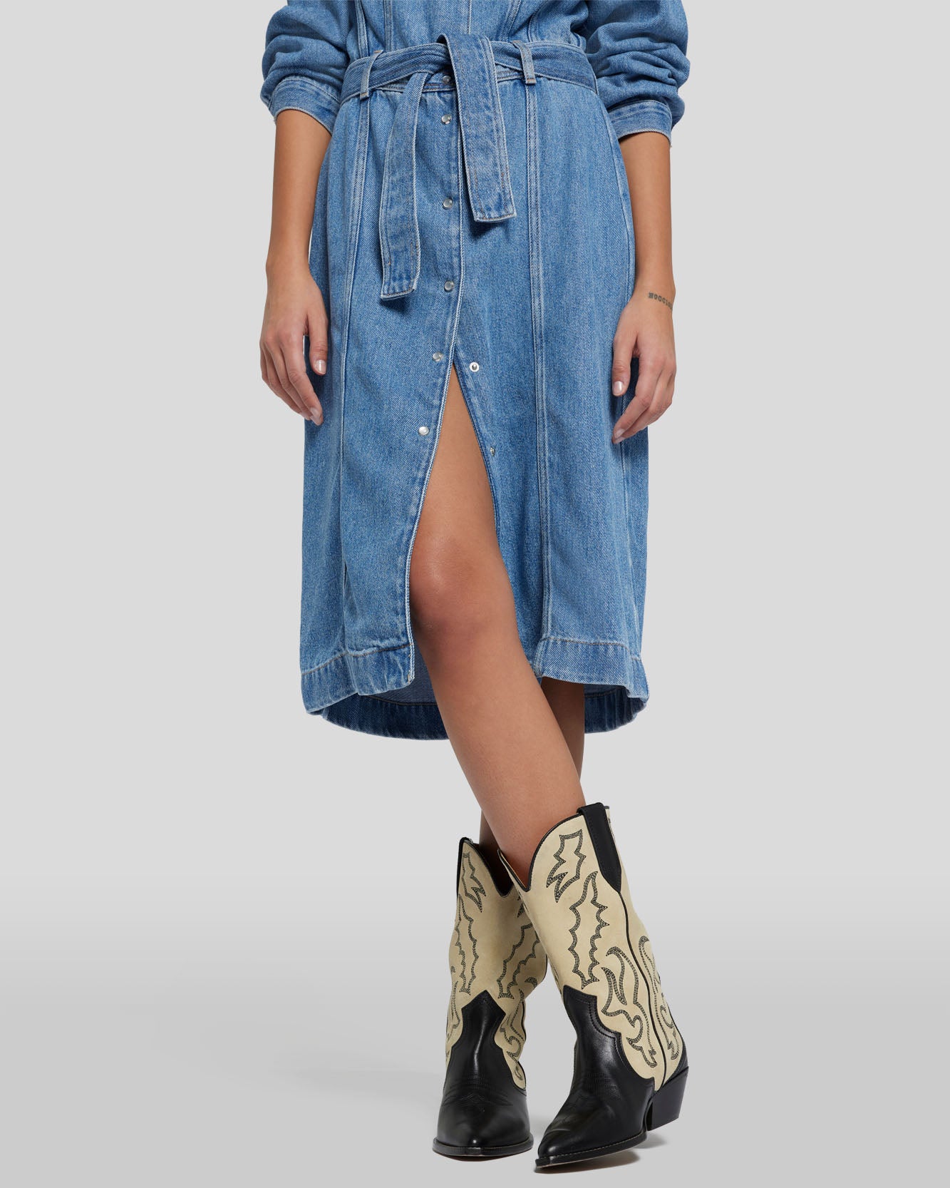 Denim Lustre Dress in Valentine