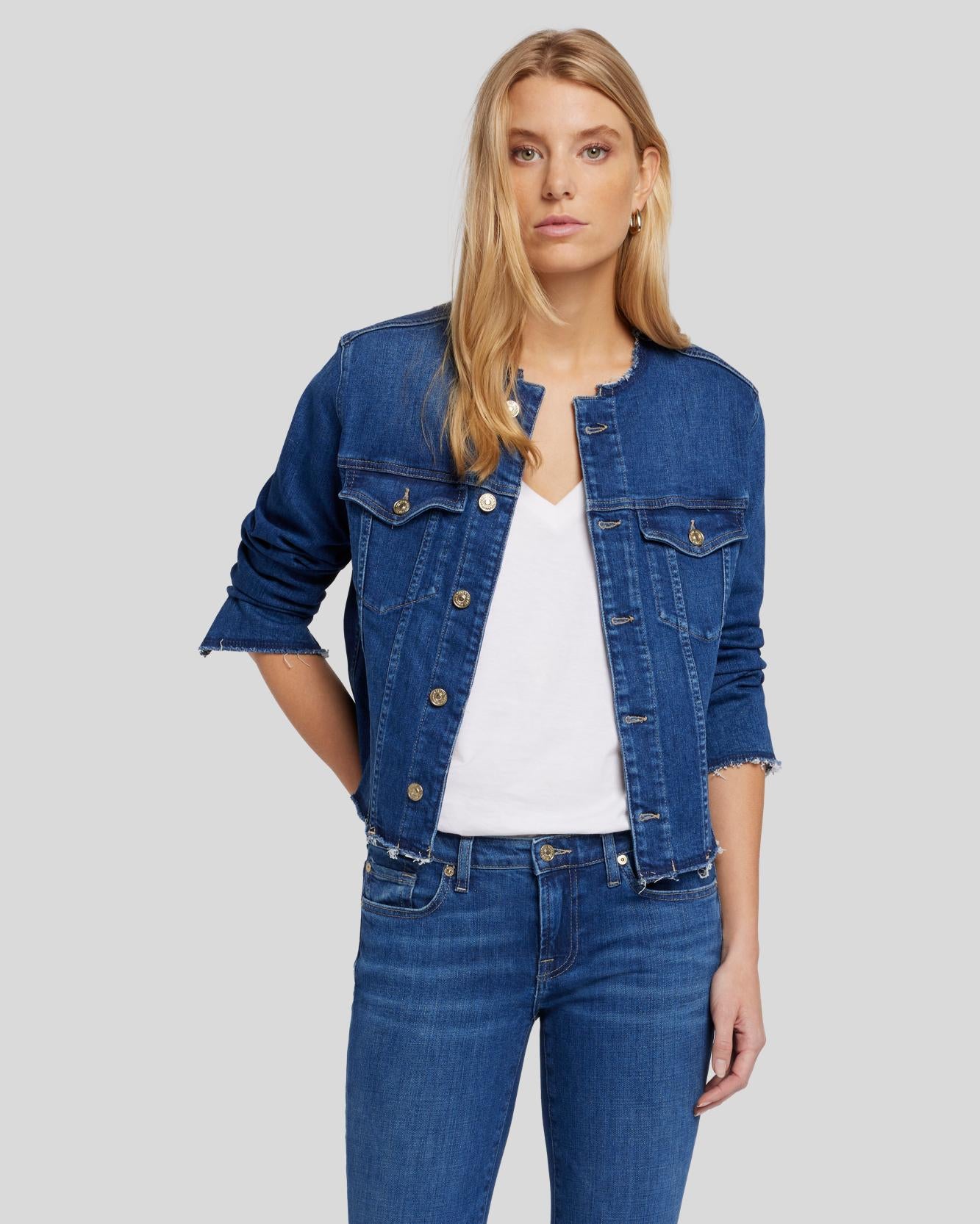 Slim Illusion Koko Denim Jacket in Saturday