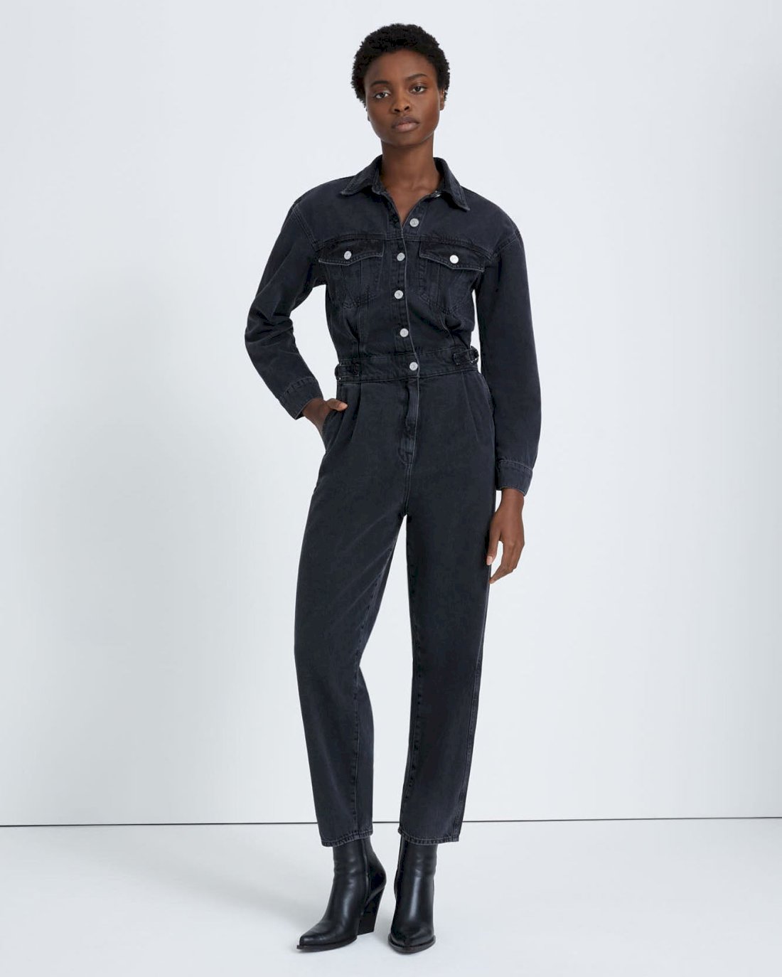 Balloon Sleeve Jumpsuit in Night Iris