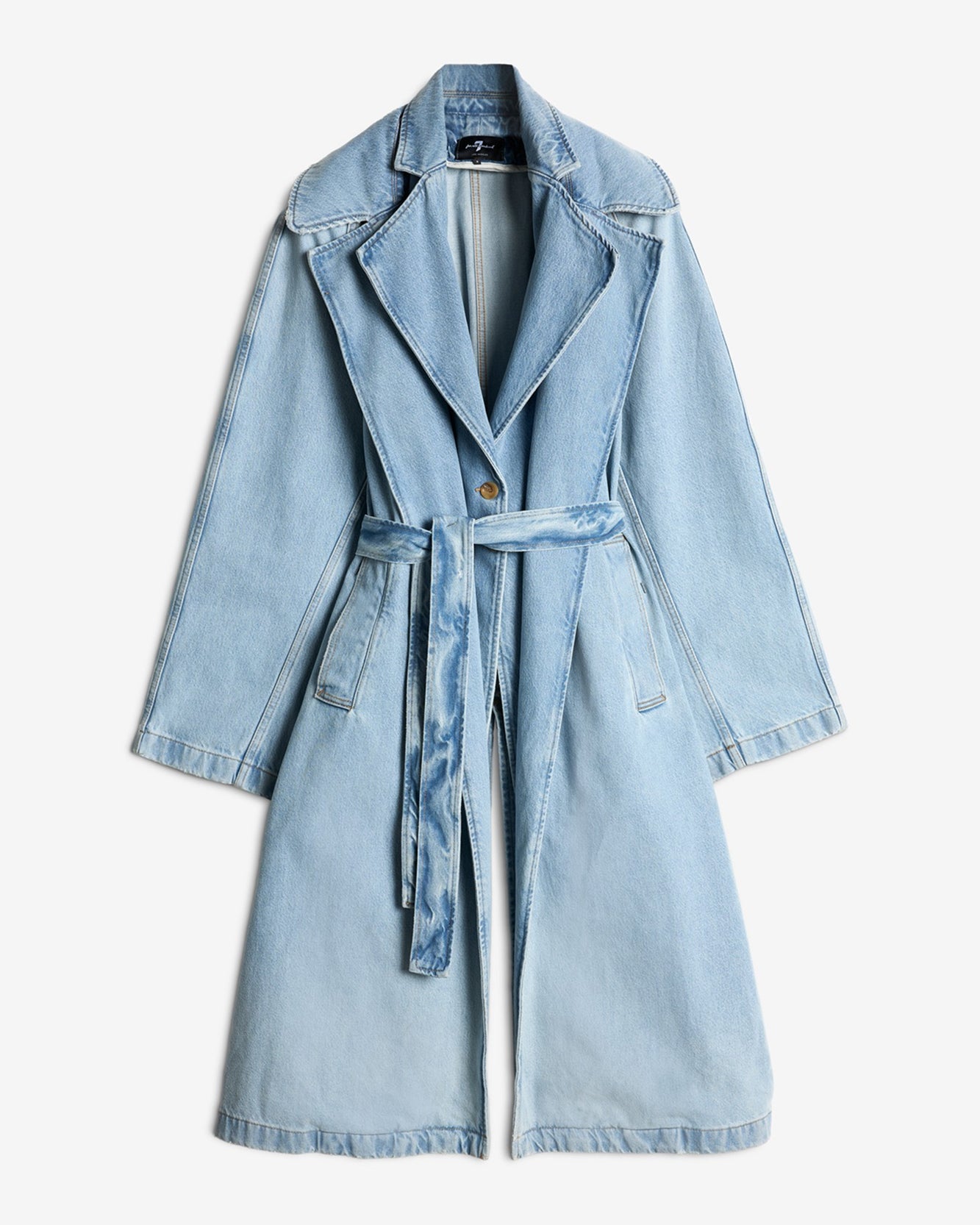 Denim Trench Coat in Bleach