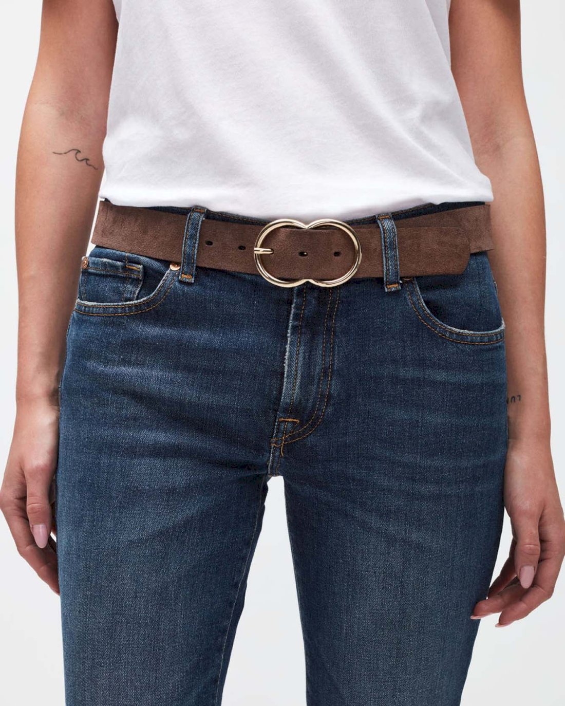 Infinity Suede Belt in Brown