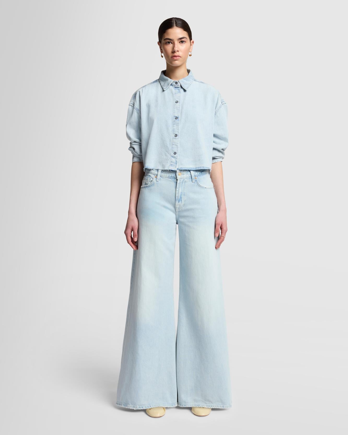 Willow Palazzo Wide Leg in Clean Slate