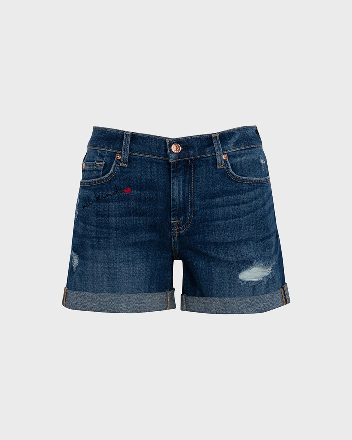 ALL KINDS Broken Twill Mid Roll Short in Vanity
