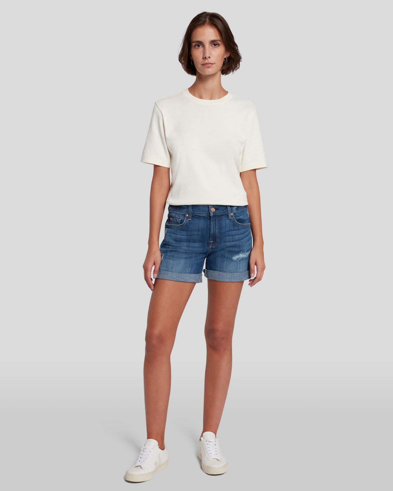 Broken Twill Mid Roll Short in Vanity Destroy