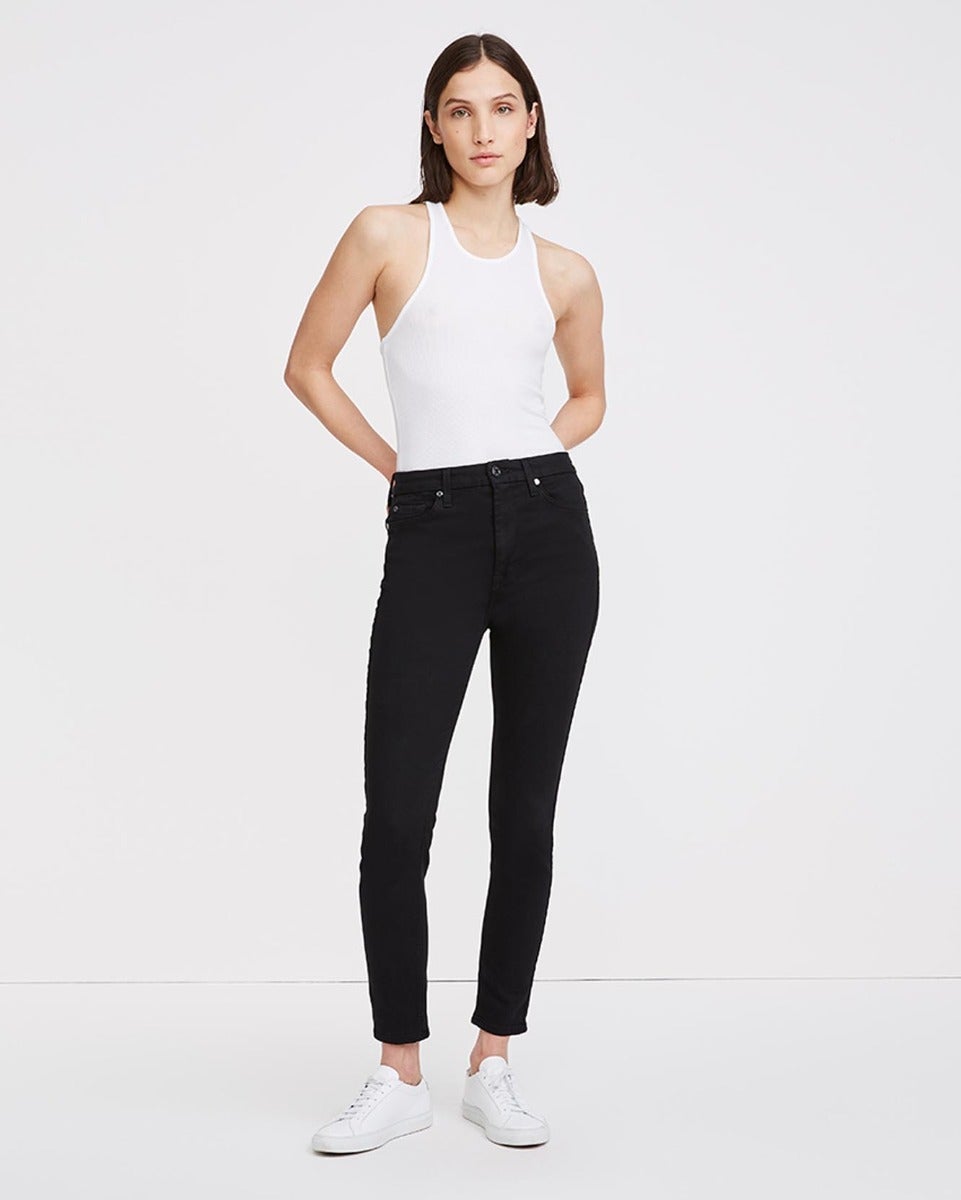 Slim Illusion High Waist Ankle Skinny in Luxe Black