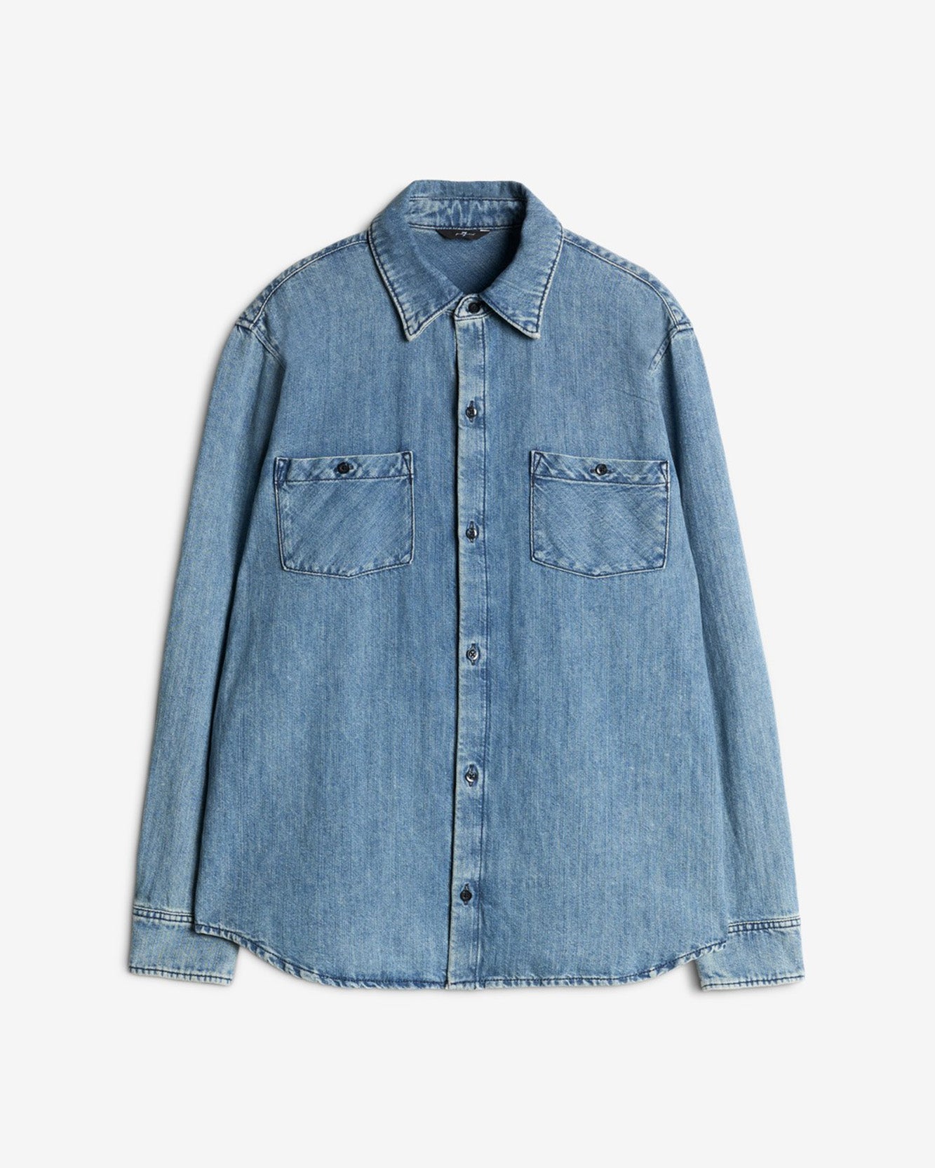 Denim Linen Overshirt in Station