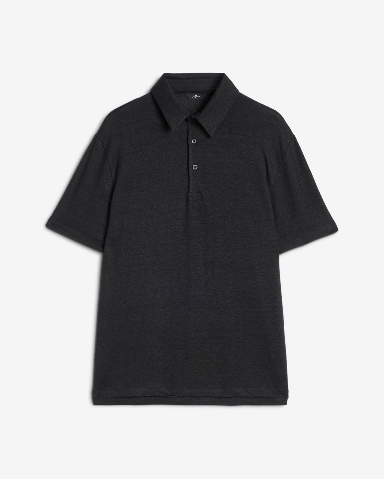 Linen Polo in Linen Black