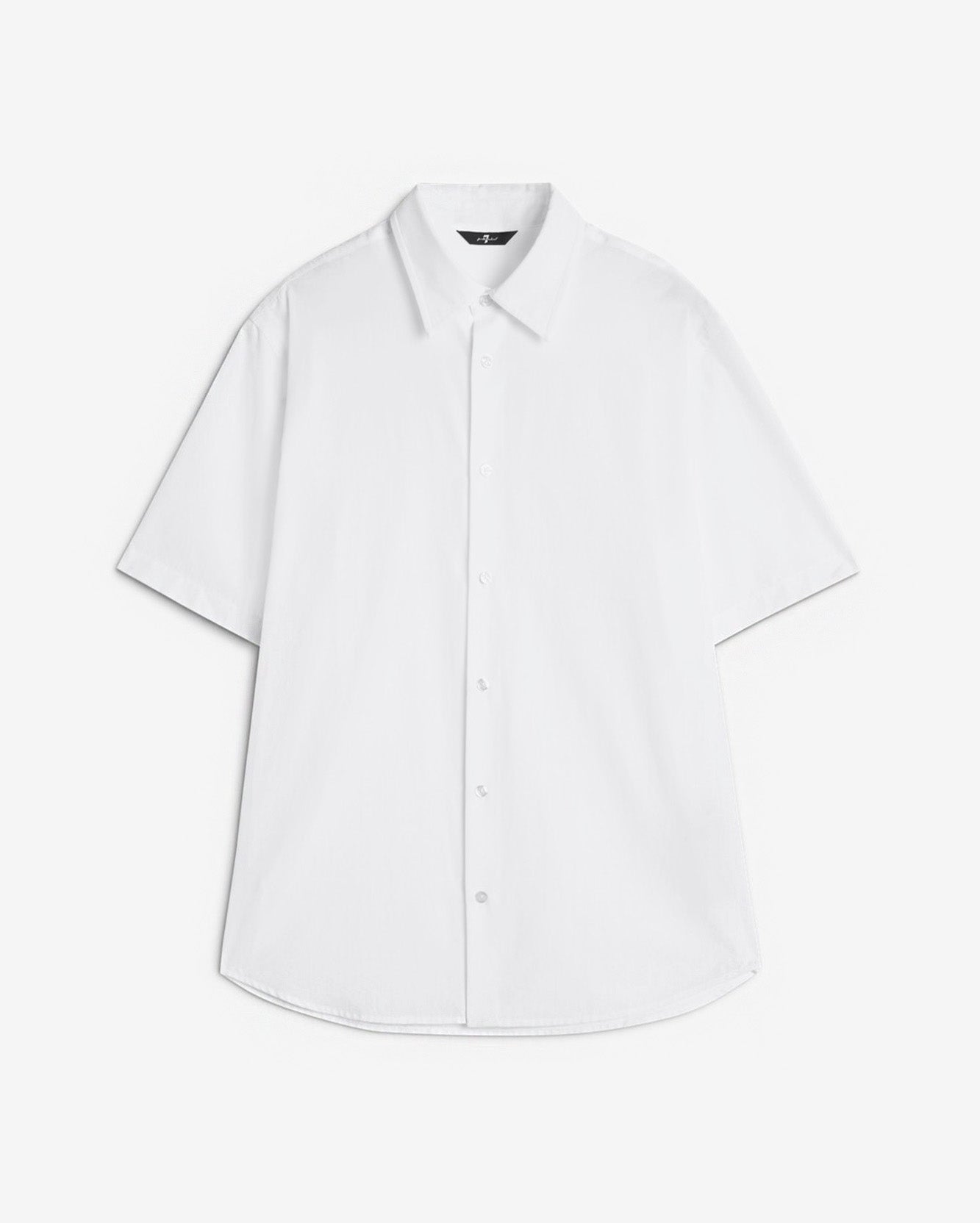 Short Sleeve Poplin Shirt in White