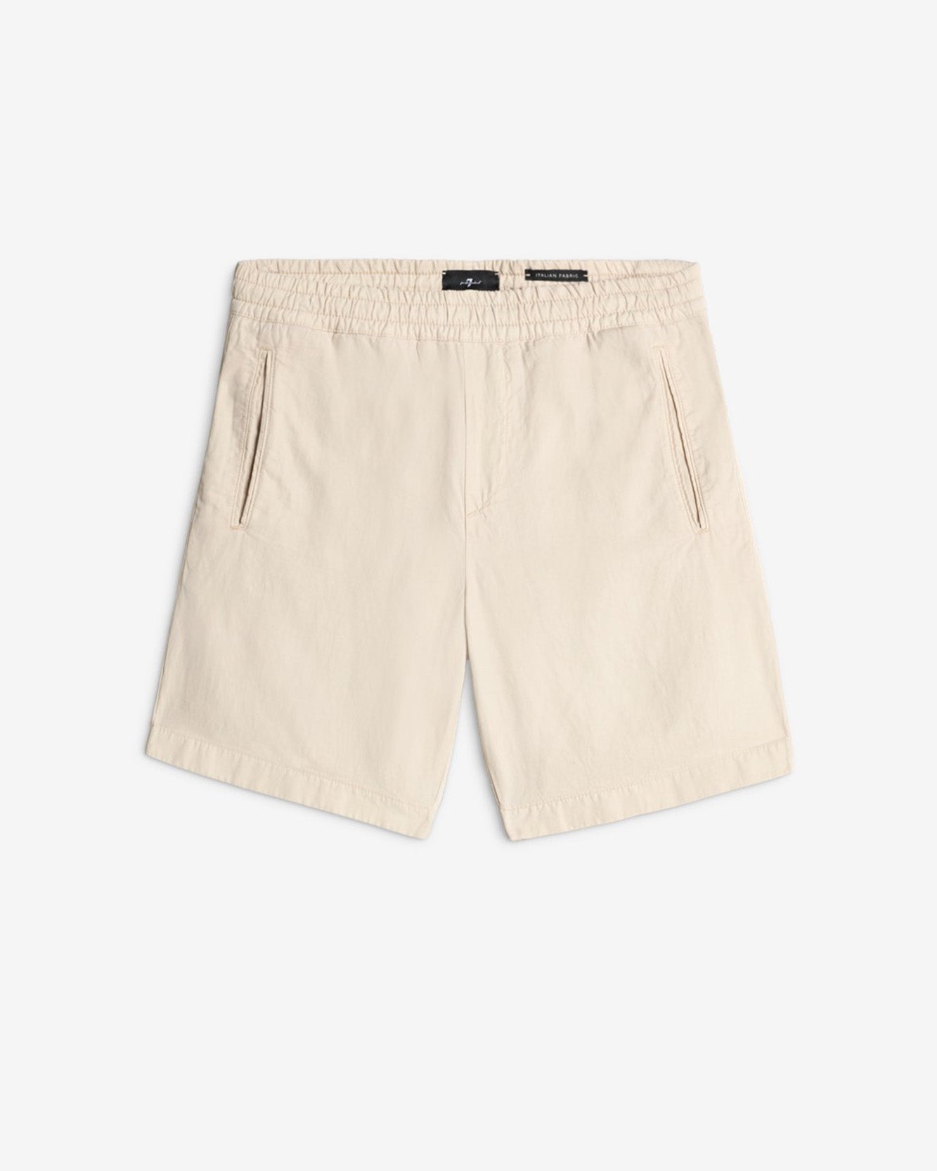 Linen Blend Jogger Short in Bone