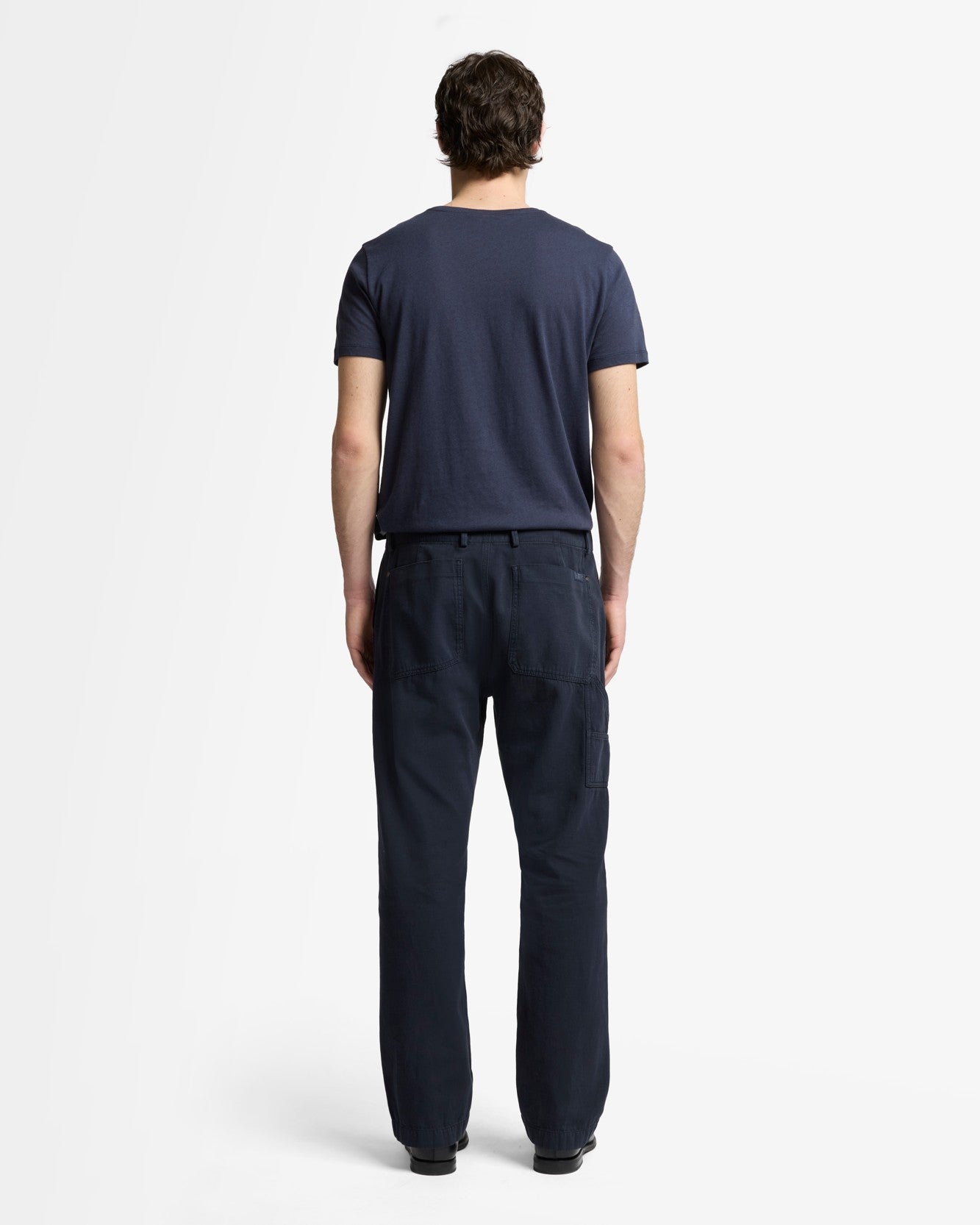 Linen Blend Carpenter Chino in Dark Navy