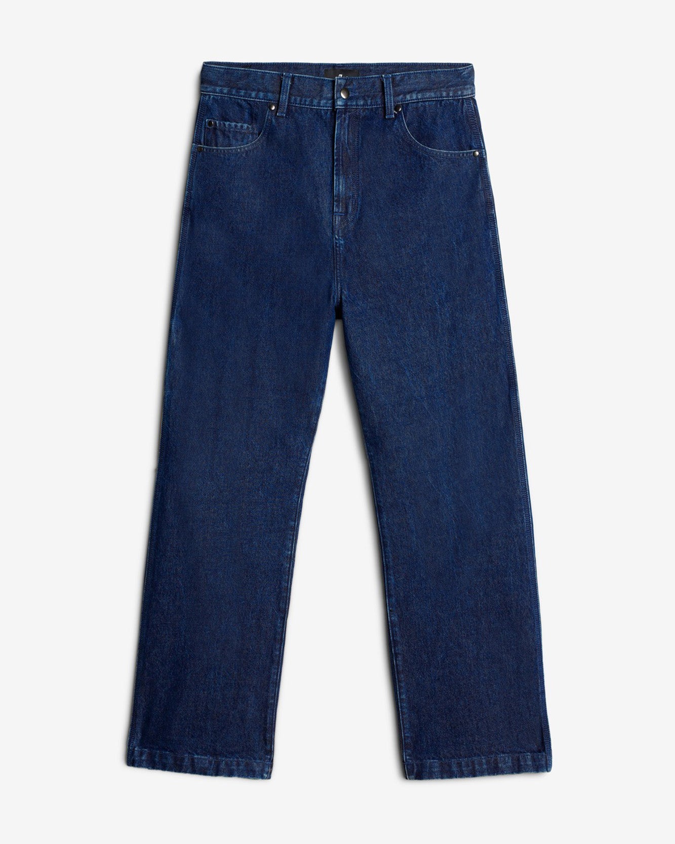 Utility Denim Wide Leg Pant in Carpenter Blue
