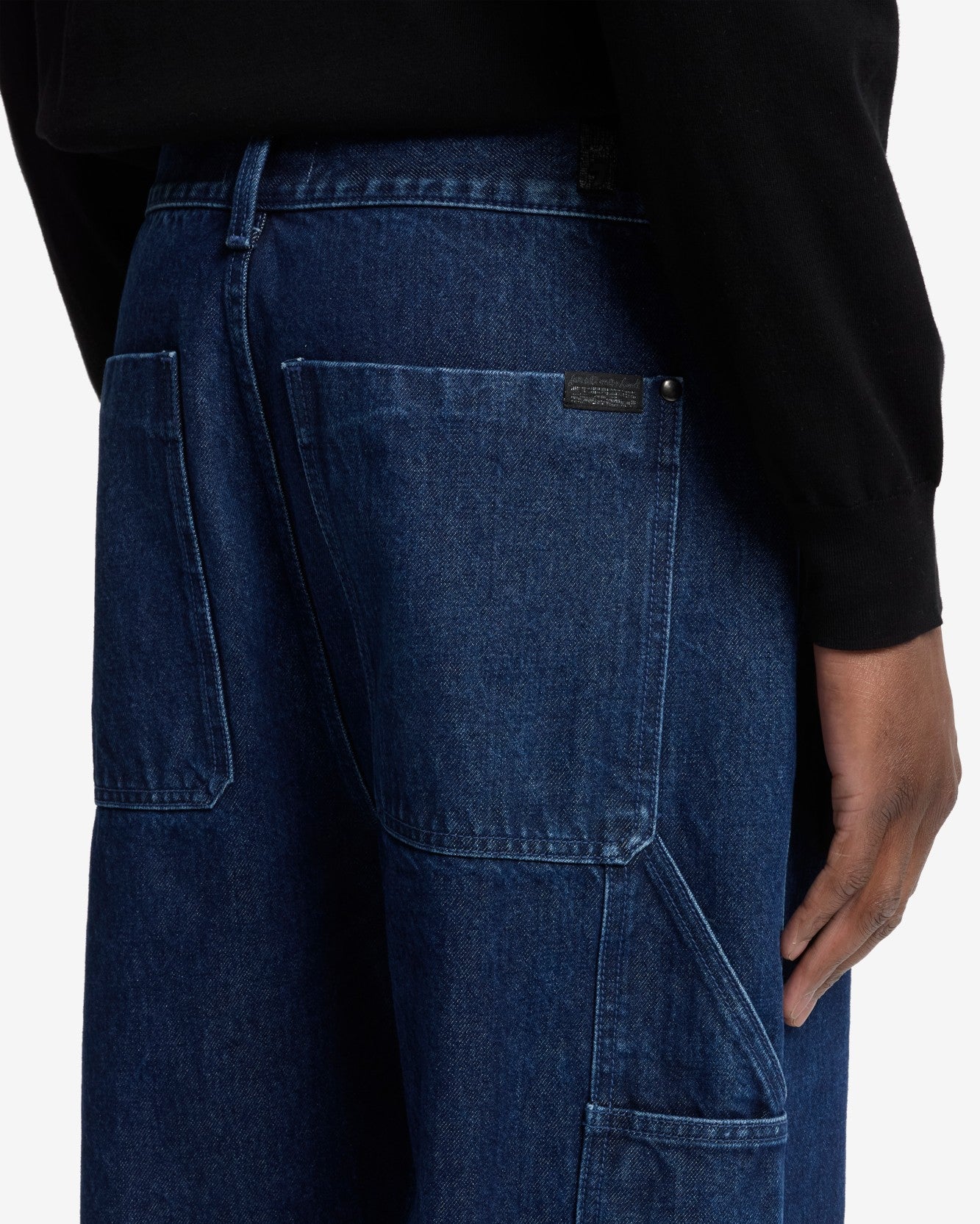 Utility Denim Wide Leg Pant in Carpenter Blue