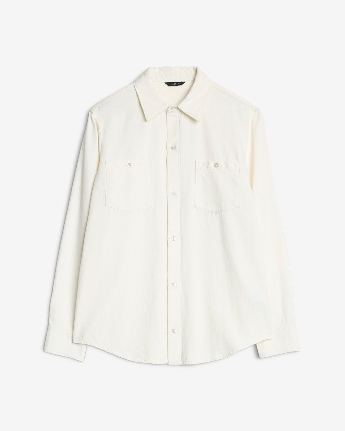 Denim Linen Overshirt in White