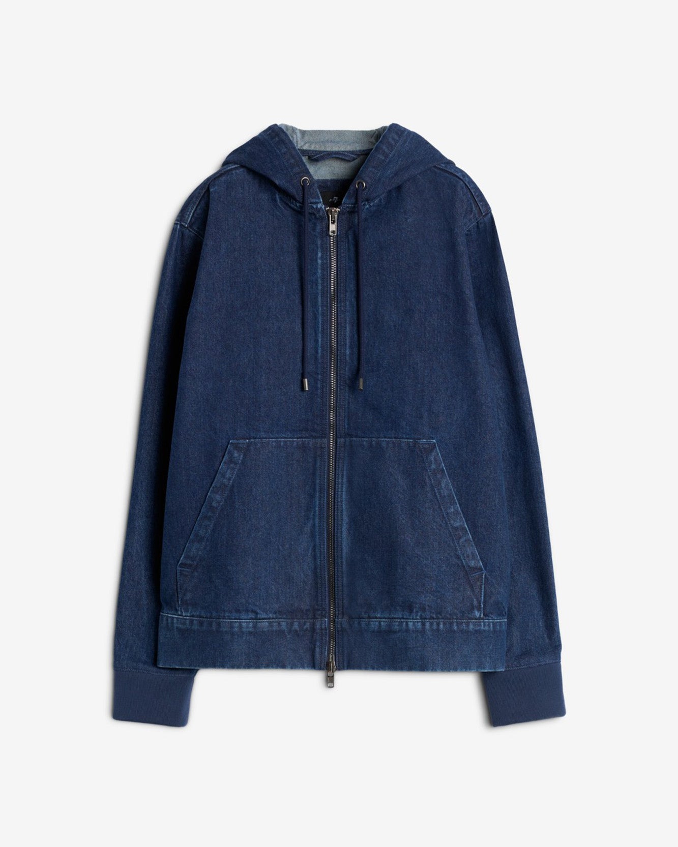 Utility Denim Hoodie in Carpenter Blue