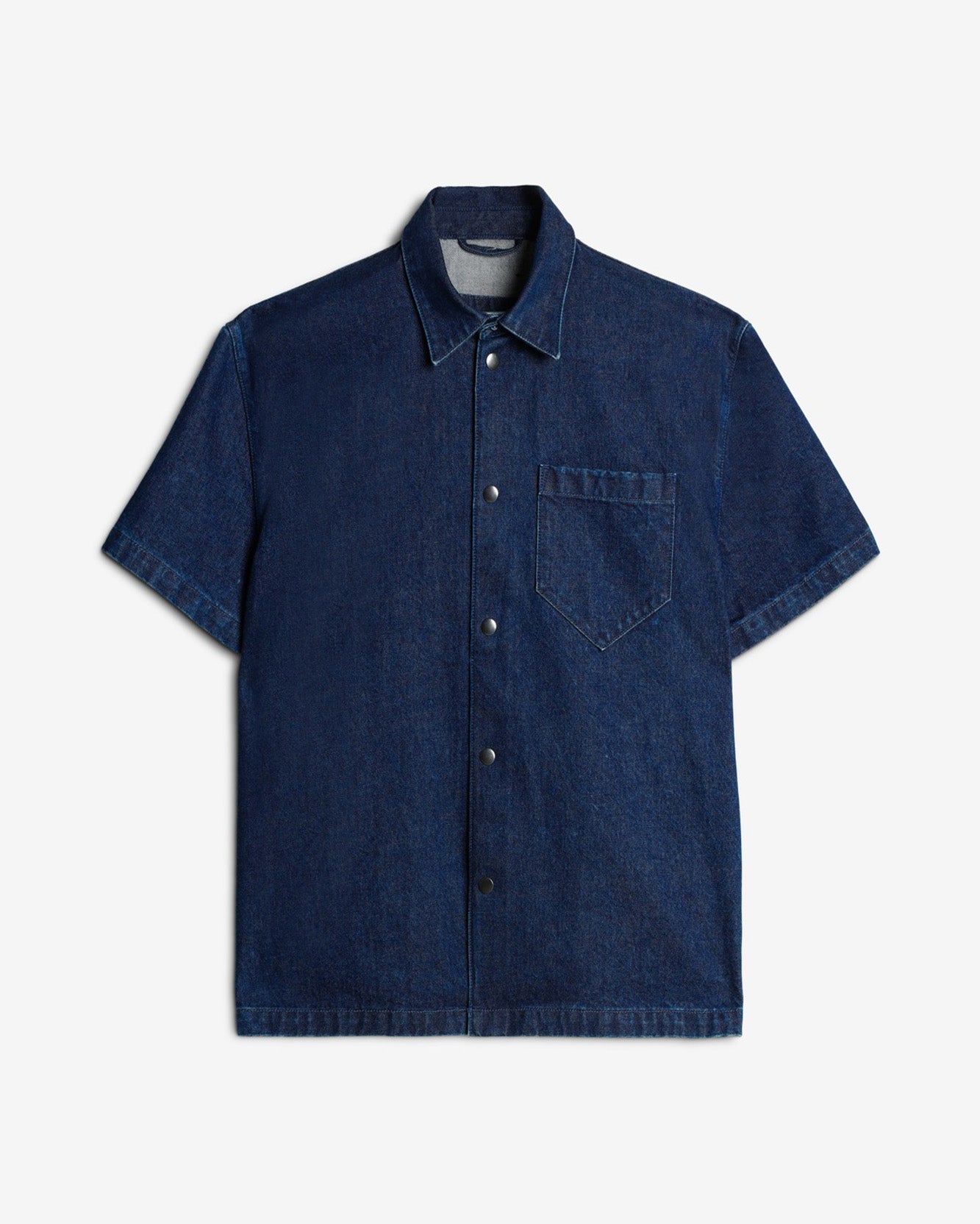Utility Denim Camp Shirt in Carpenter Blue