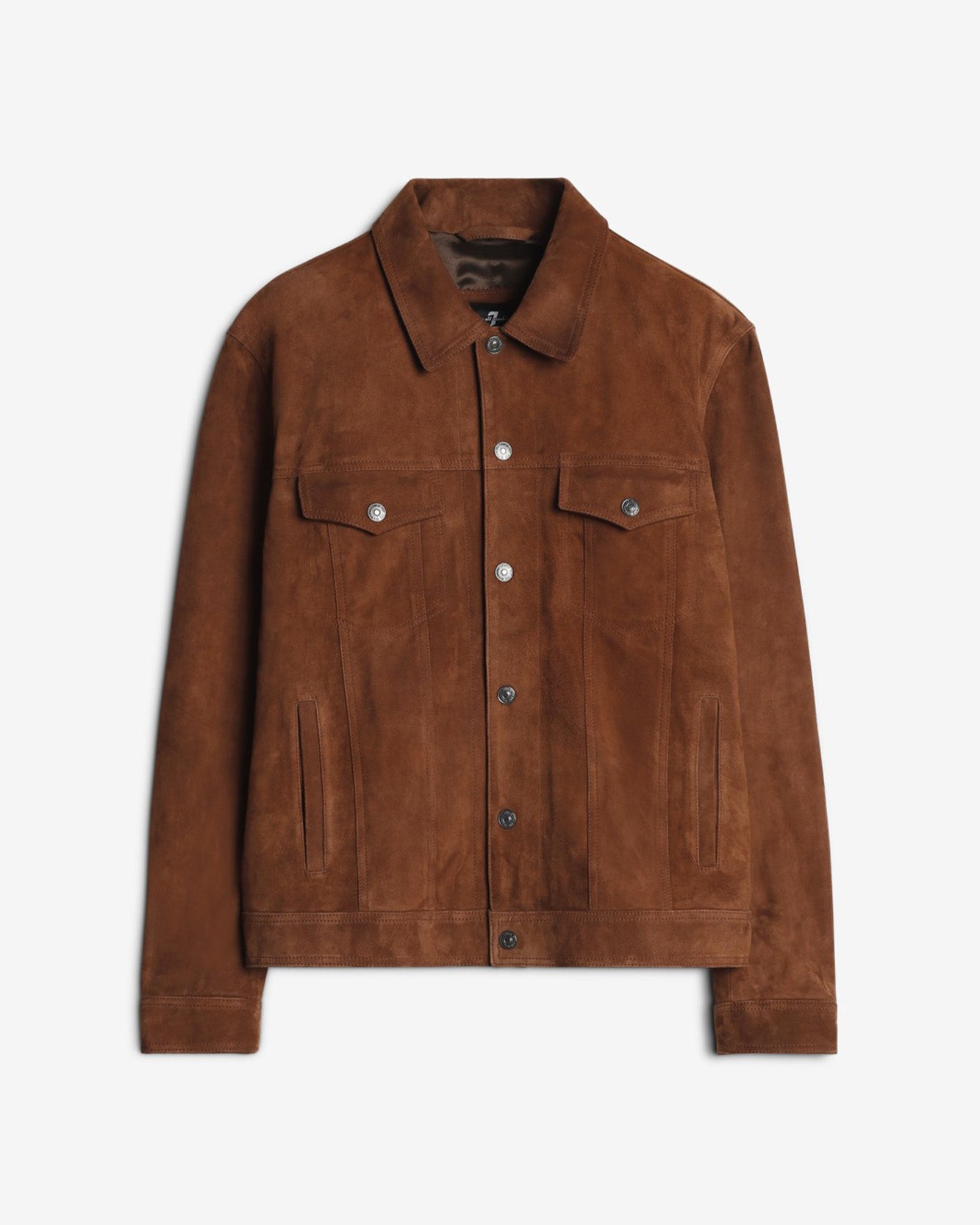 Suede Trucker Jacket in Camel