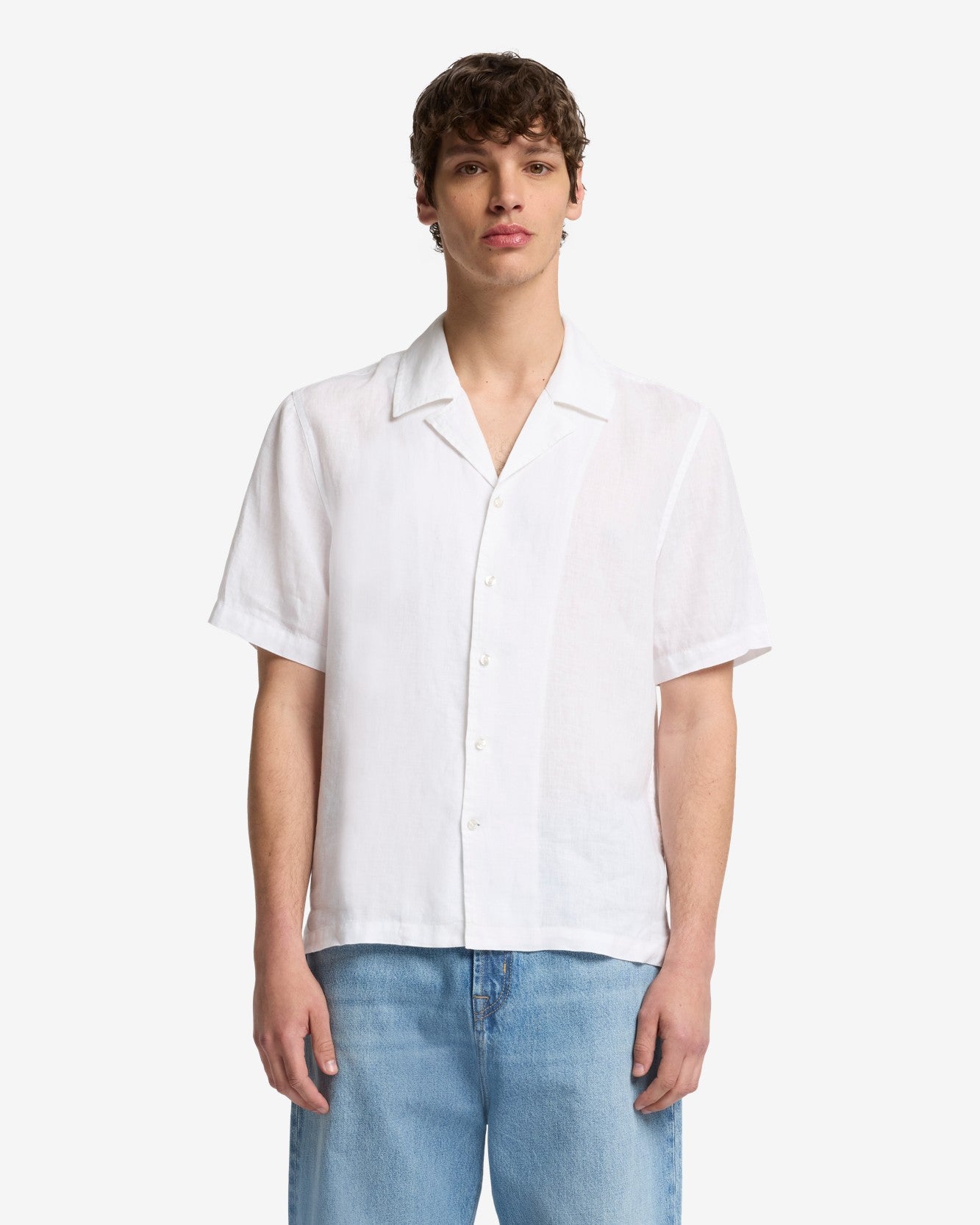 Linen Camp Shirt in White