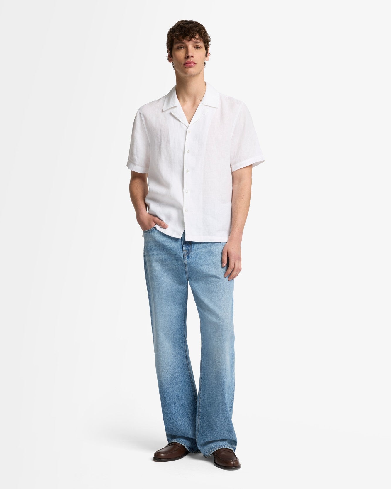 Linen Camp Shirt in White