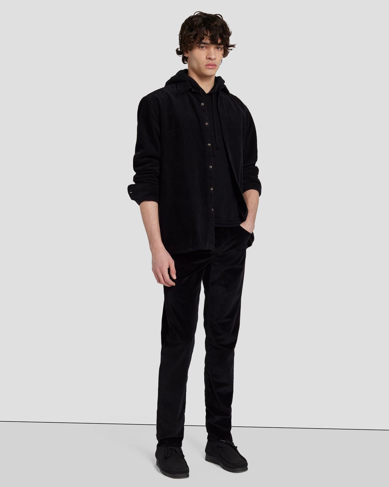 Corduroy Slimmy Tapered in Black