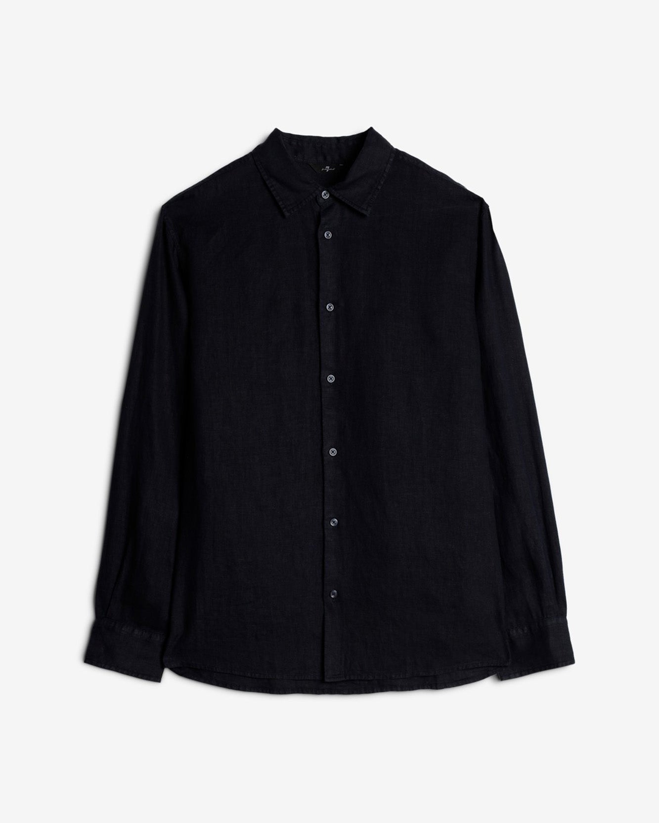 Classic Linen Button Up Shirt in Navy