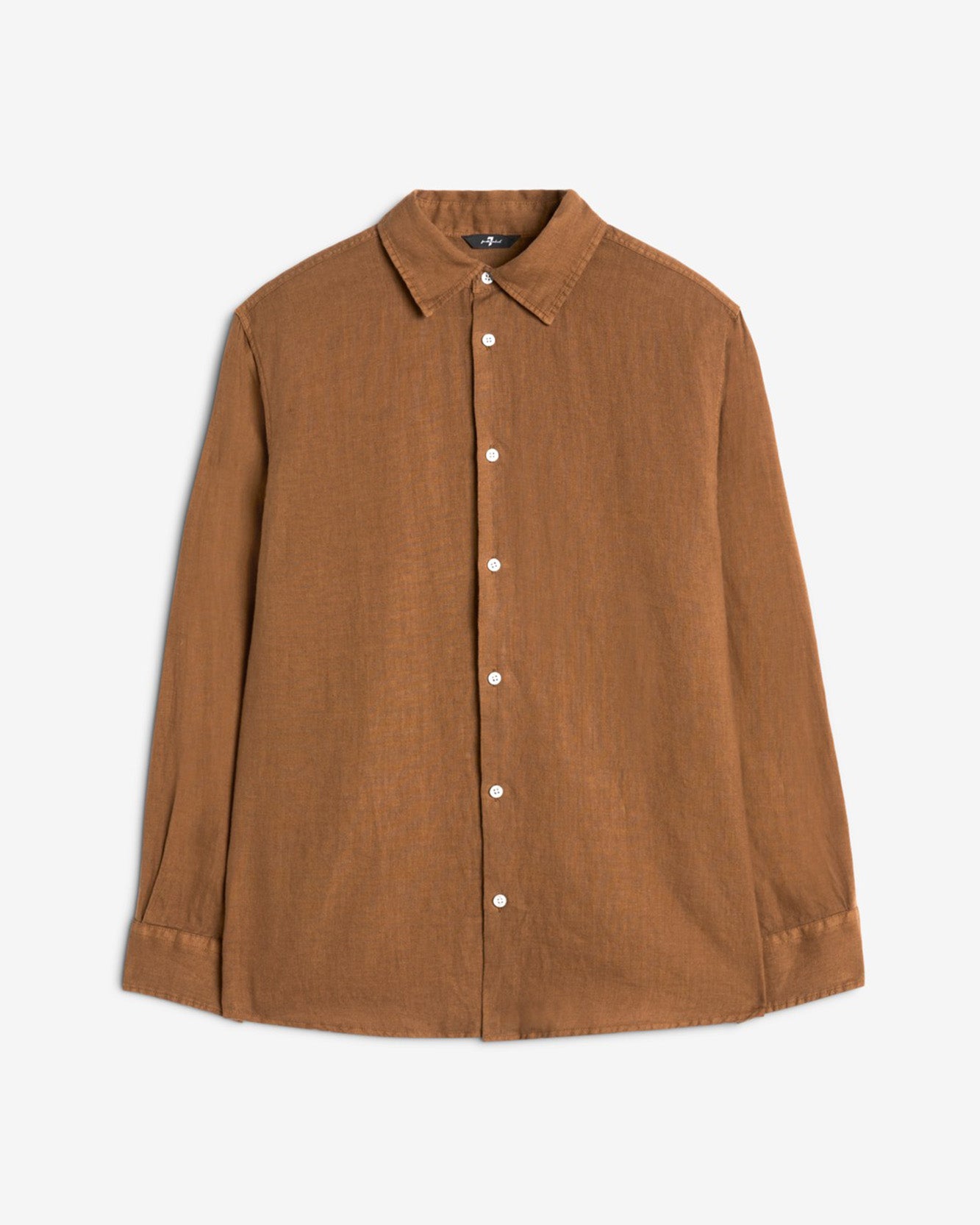 Classic Linen Button Up Shirt in Caramel
