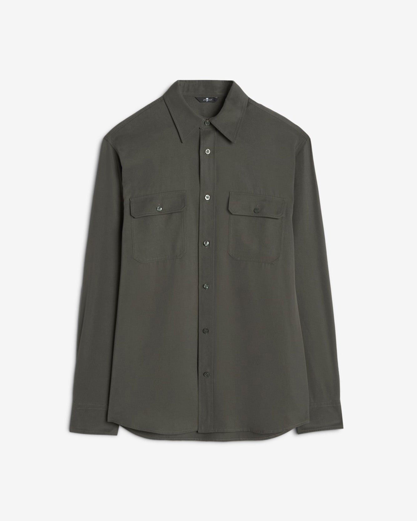 Fluid Military Shirt in Forest Green
