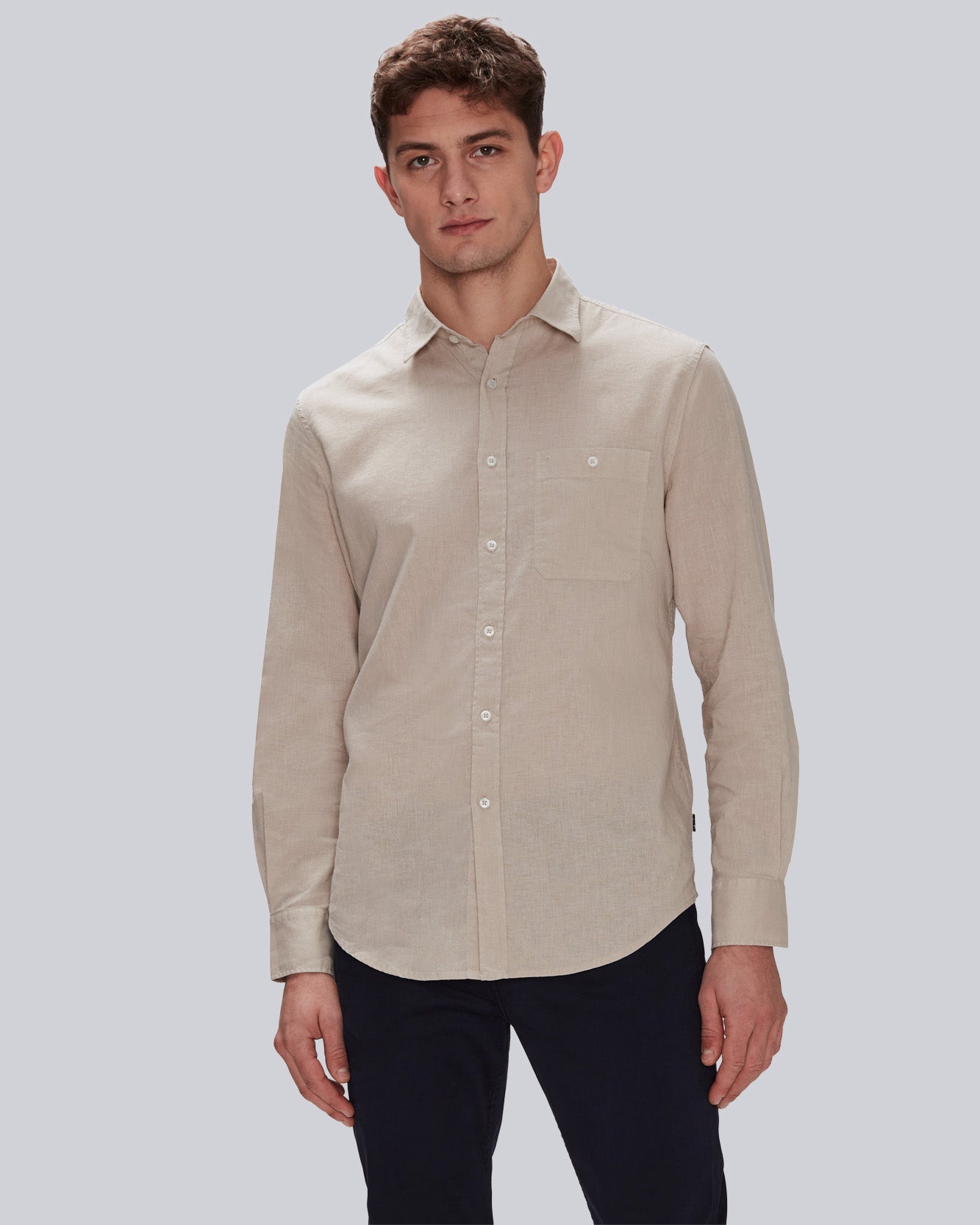 One Pocket Button Up Shirt in Sesame