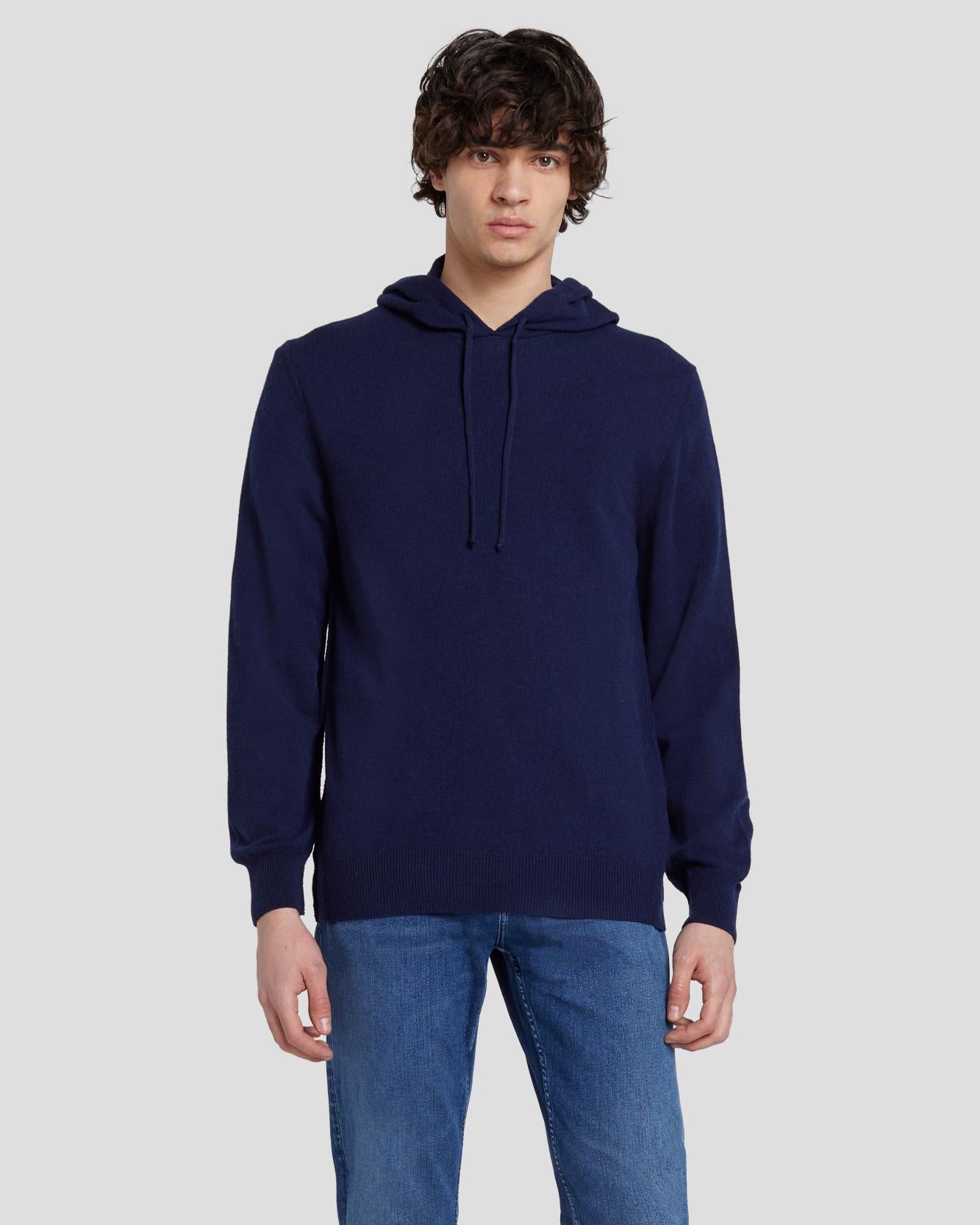 Cashmere Hoodie in Navy