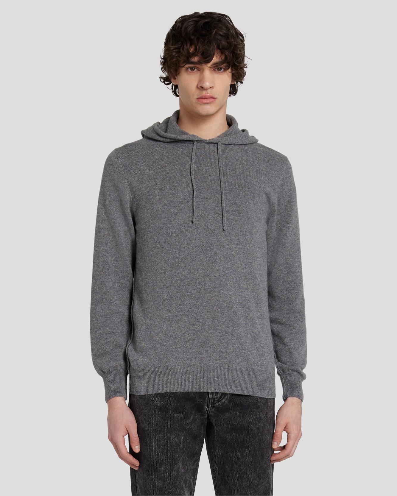 Cashmere Hoodie in Heather Grey