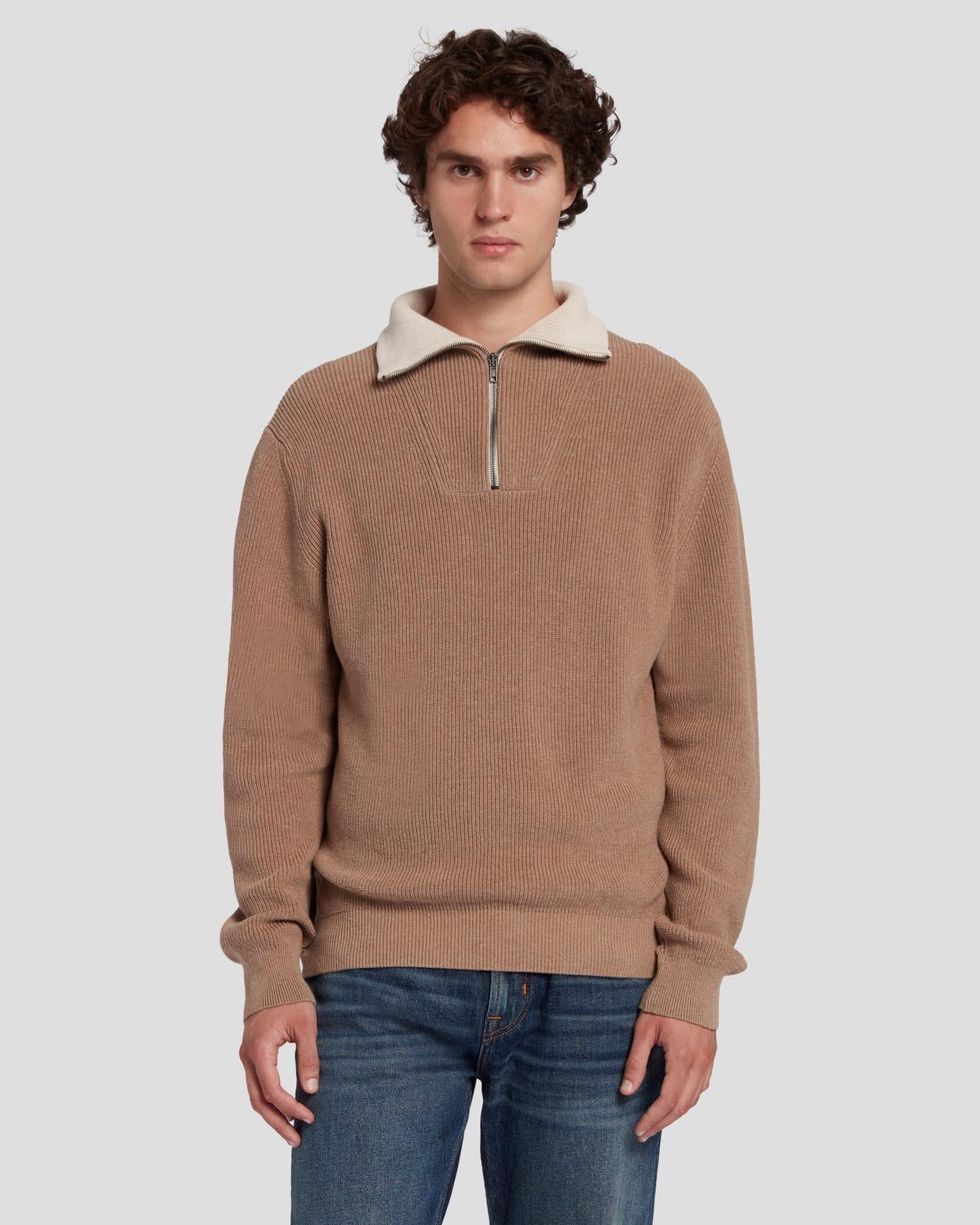 Half Zip Sweater in Sand