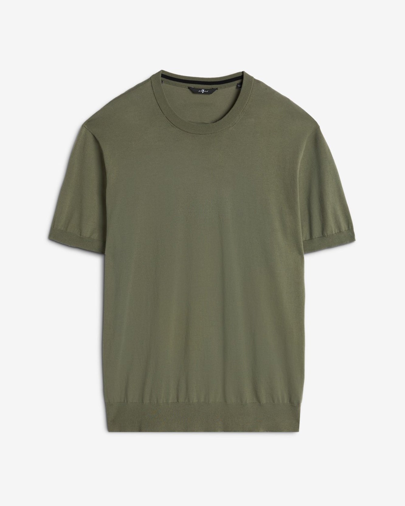 Classic Cotton Short Sleeve Sweater in Army Green